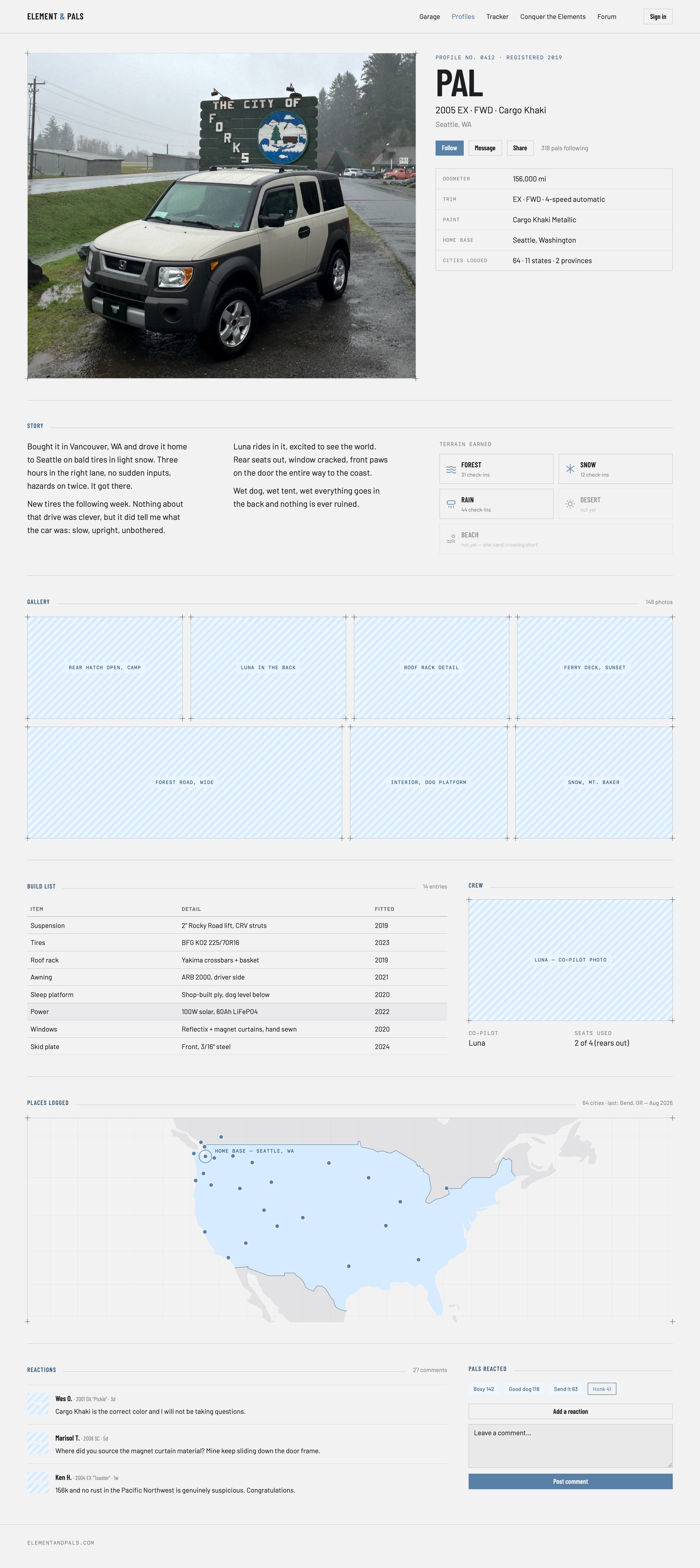 Pal profile page design